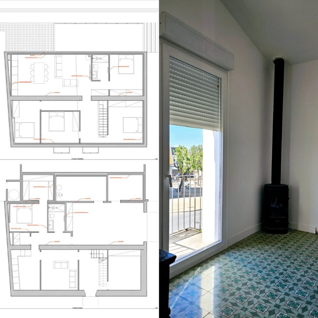 Proyecto de arquitectura de vivienda unifamiliar aislada obra de reforma y rehabilitación casa os118